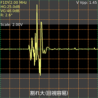 割れ大（目視容易）の画像