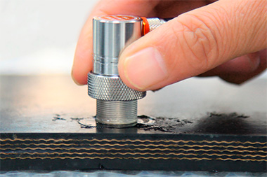 コンベアベルトのサンプル測定