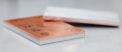 銅とアルミニウムのクラッド材（複合板）イメージ1