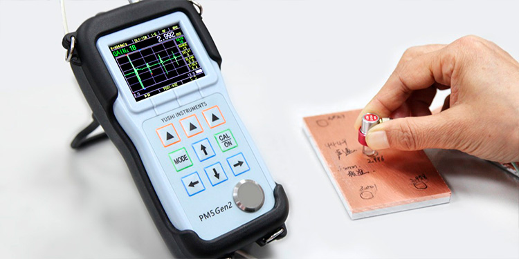 銅とアルミニウムのクラッド材測定風景