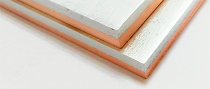 銅と銀のクラッド材(複合材)イメージ1