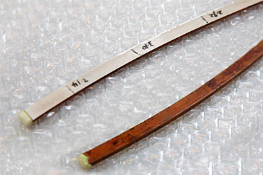 銅と銀のクラッド材(複合材)サンプル