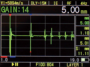 合わせガラスの測定表示