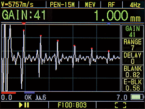 タービンブレードの測定表示