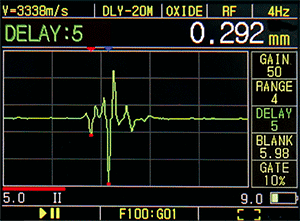 酸化スケールの厚さ測定表示