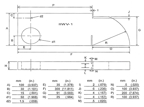 IIW V-1寸法図